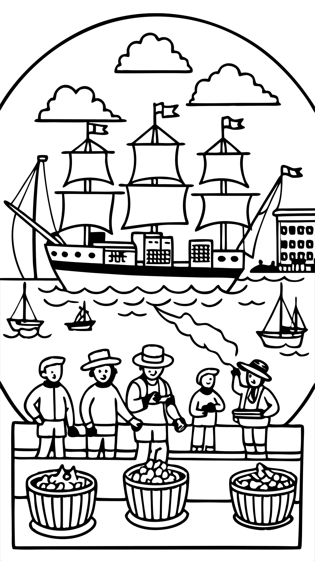 coloriages de Boston Tea Party